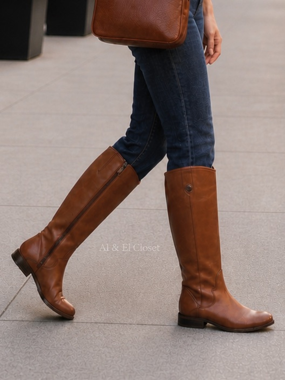Frye Marissa Medallion Cognac Leather Riding Boots Knee High Women’s Size 6M NWB